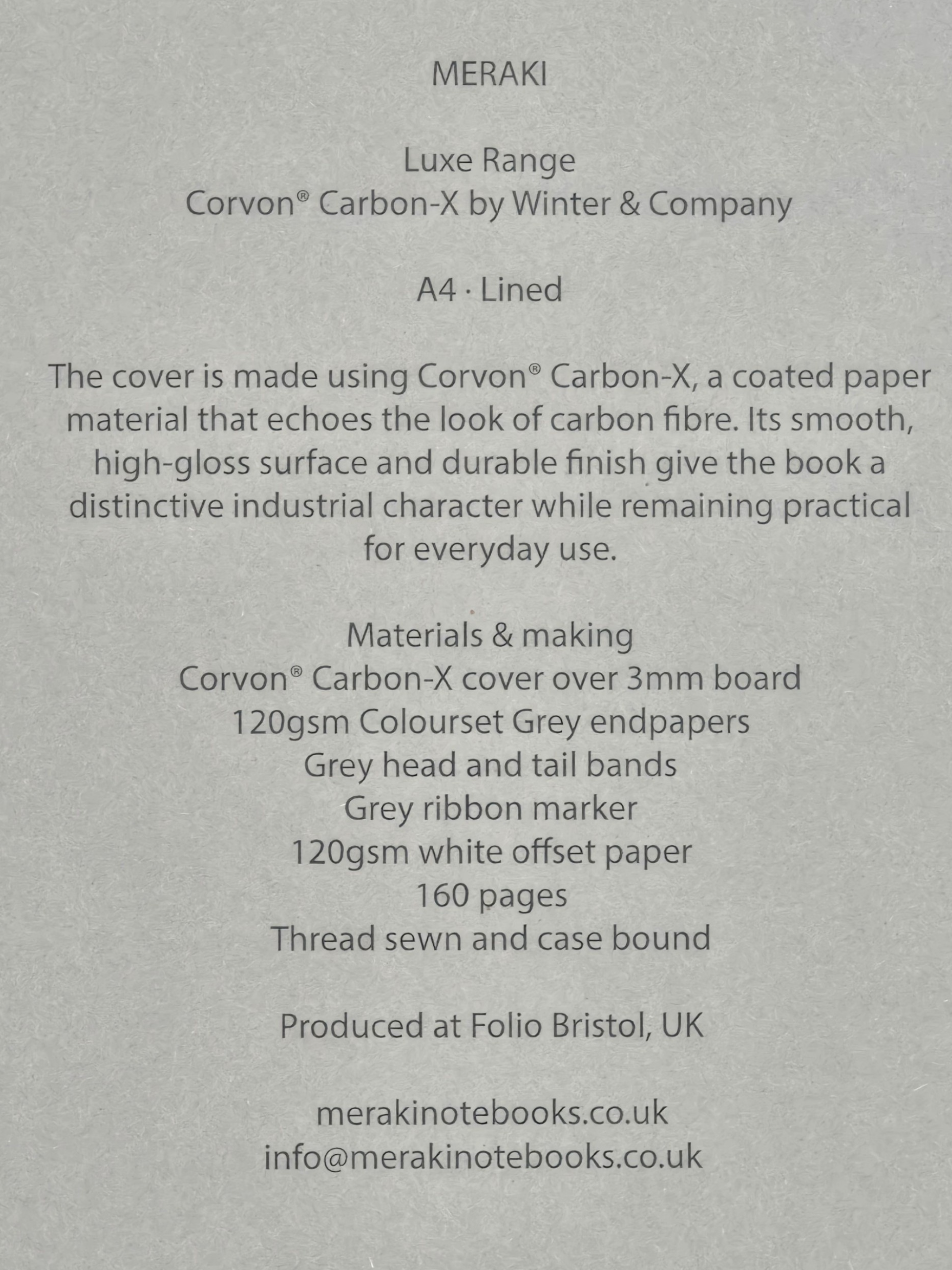 Carbon X Notebook – Black